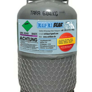 R-407C Kältemittel 10 kg – Eigentumsflasche Mehrweg Stahl, HVAC Klima Kältetechnik